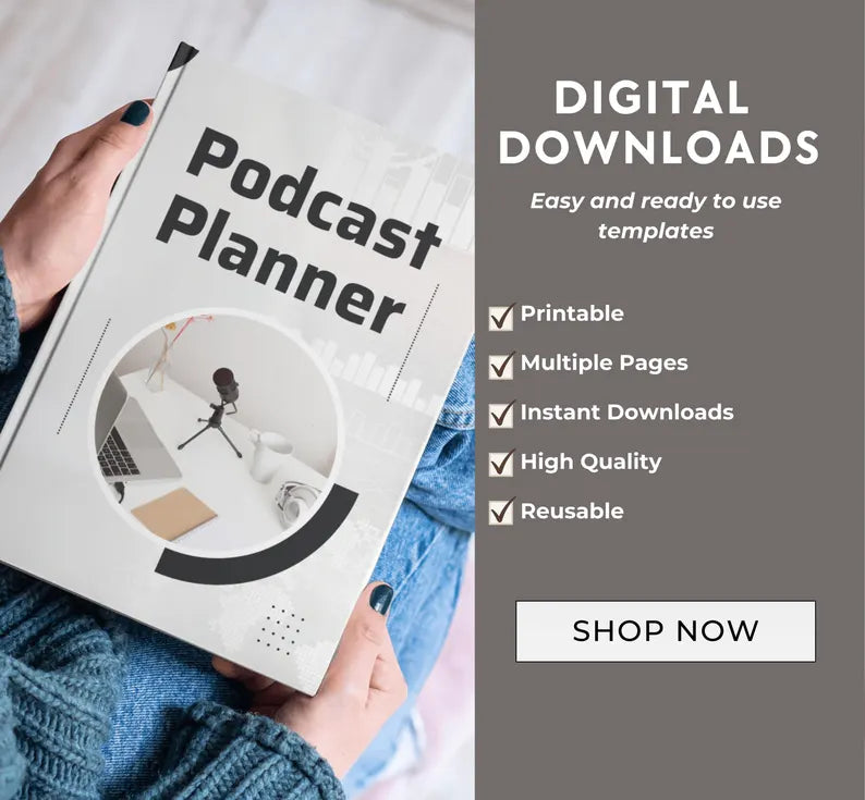 Printable Podcast Planner Template, Podcast Content Planning Worksheet, Printable Podcast Checklist, Podcast Planning Template Download