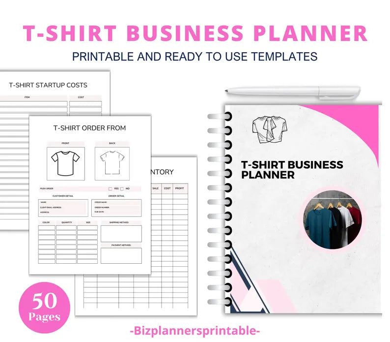T Shirt Business Planner Small Business Planner Finance Client Project Tracker T-shirt Business Startup Guide Shirt Inventory Sales Planner