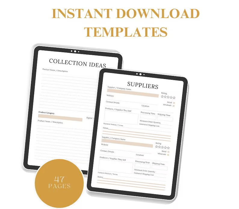 Handmade Business Planner, Printable Business Planner, Business Startup Guide, Business Checklist, Startup Checklist PDF, Invoice Tracker