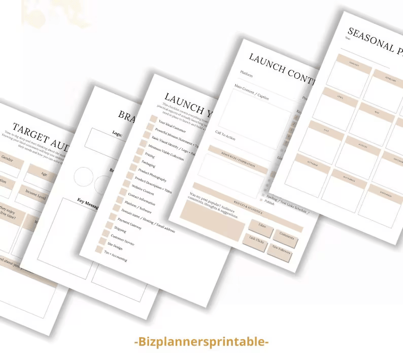 Handmade Business Planner, Printable Business Planner, Business Startup Guide, Business Checklist, Startup Checklist PDF, Invoice Tracker